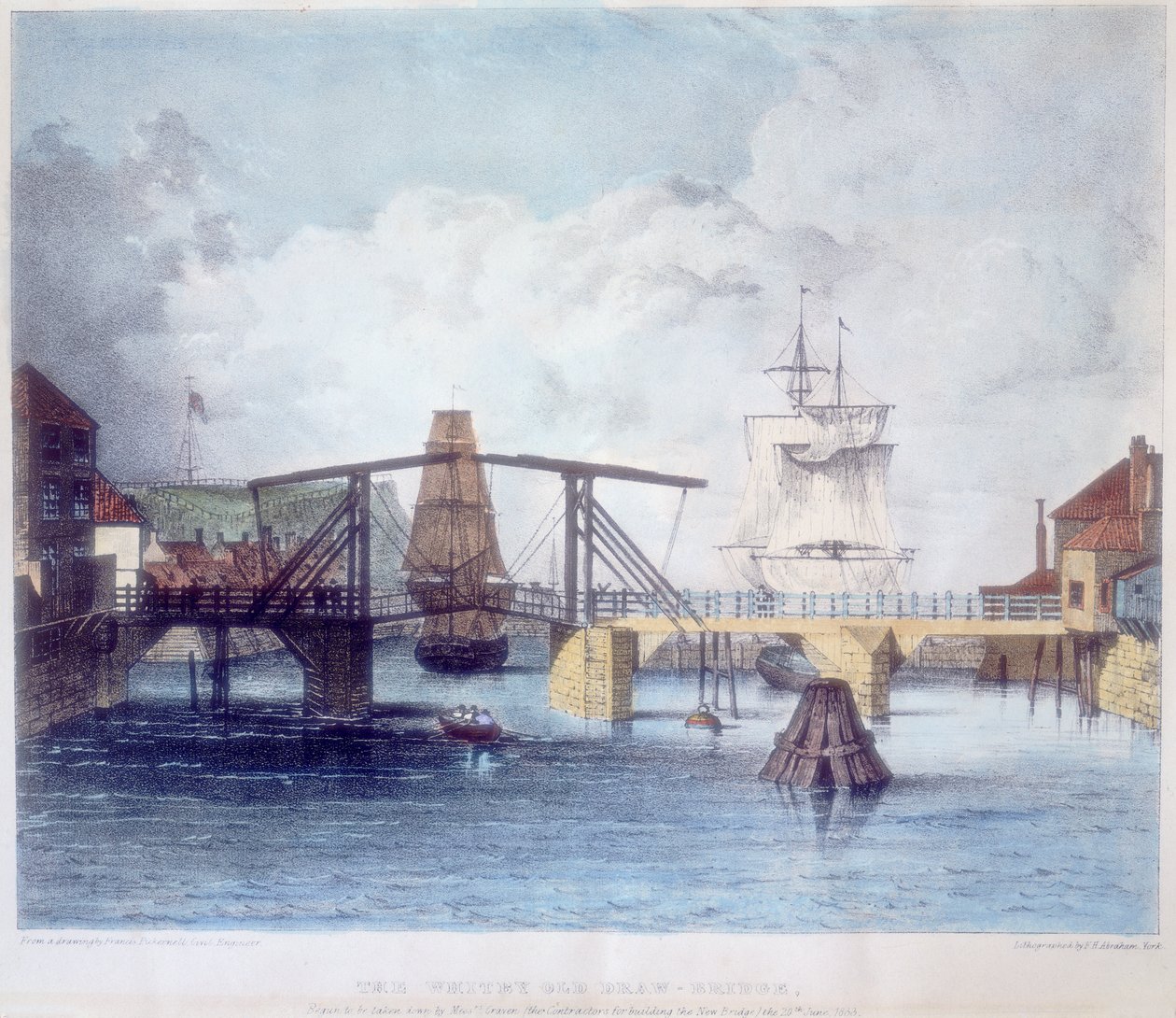 Porto de Whitby, Yorkshire, na foz do rio Esk, c1833 de Unbekannt