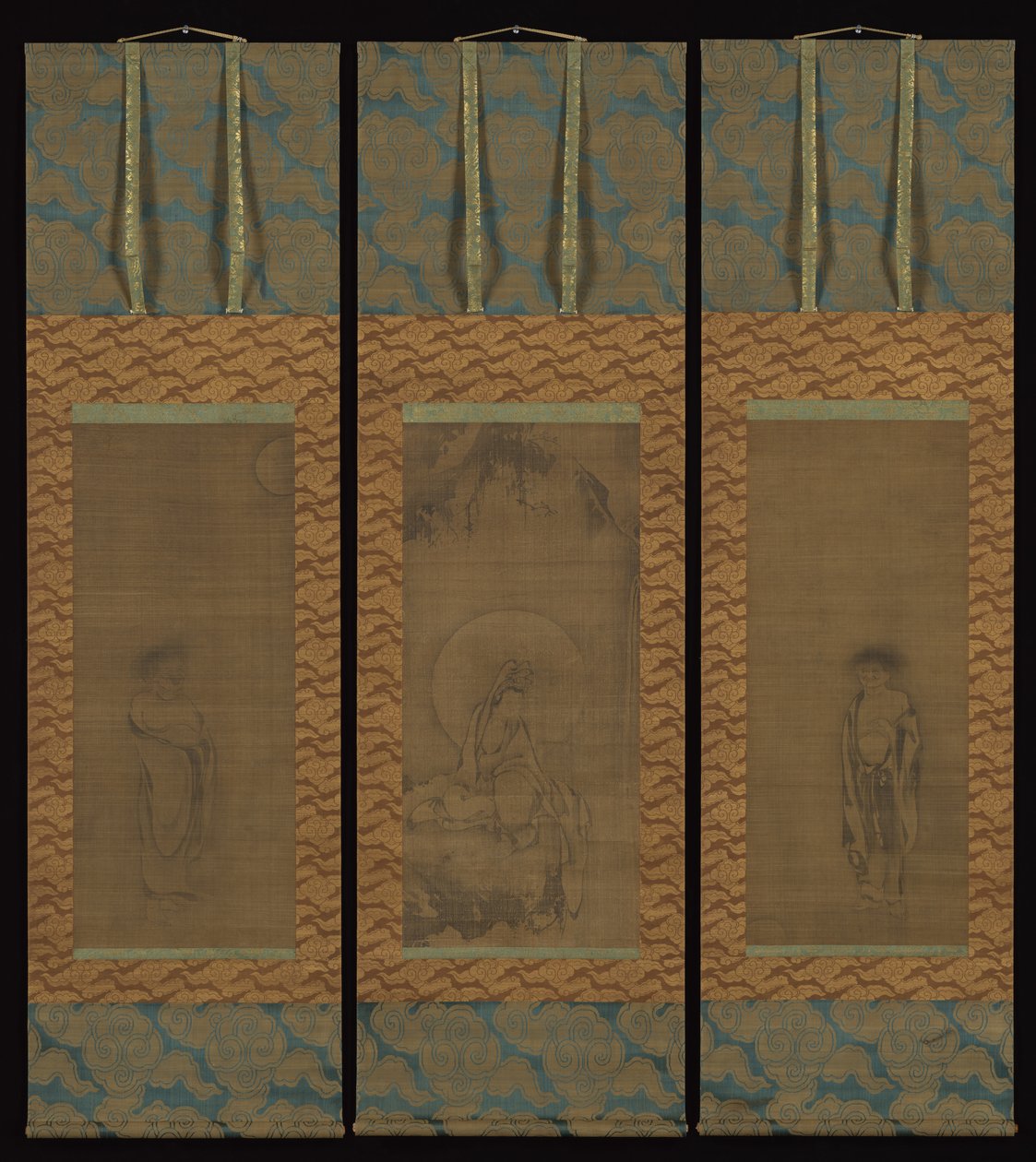 Guanyin de túnica branca com Hanshan e Shide, século XIV. de Unbekannt