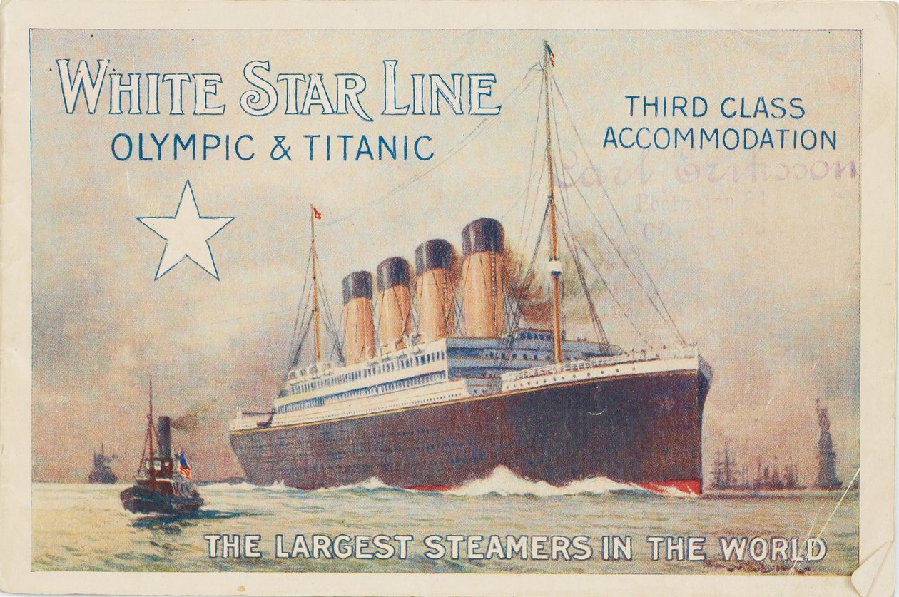 Linha de estrela branca. Titanic e Olímpico, c. 1910 de Unbekannt