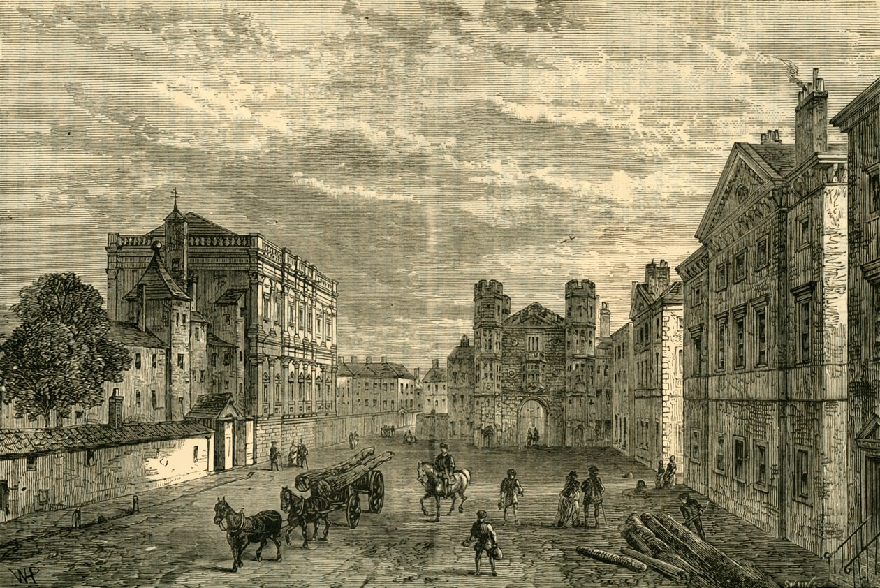 Whitehall, Olhando para o Holbein Gateway, 1881. de Unbekannt