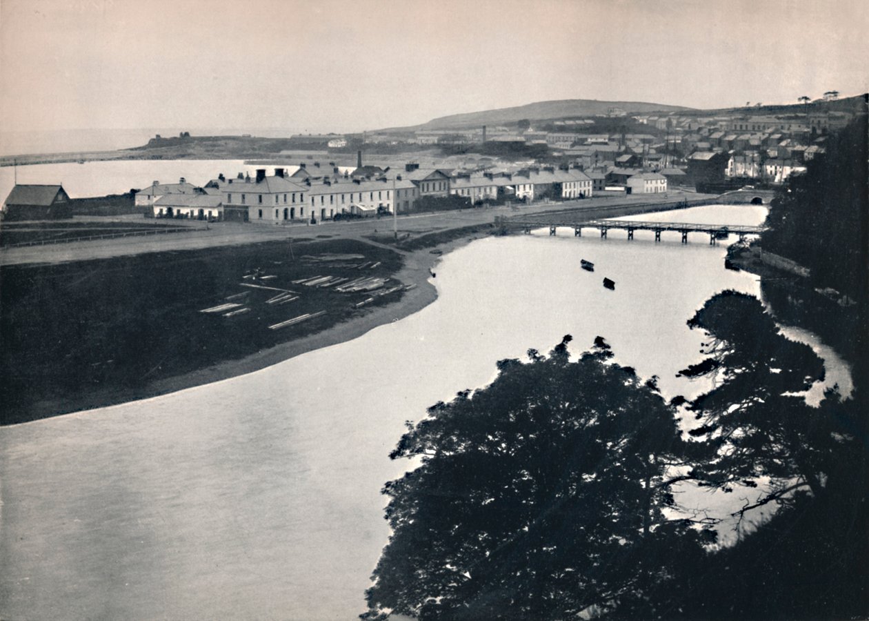 Wicklow - Vista Geral da Cidade e do Rio, 1895 de Unbekannt