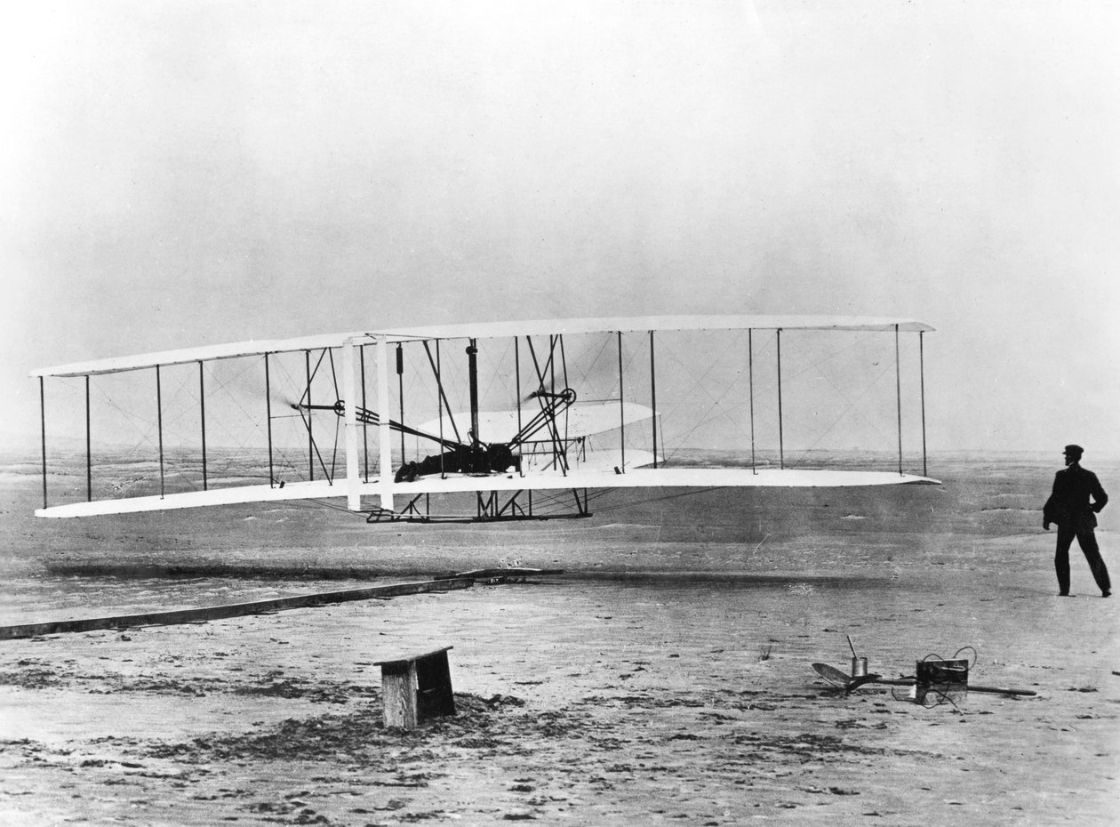 Wilbur e Orville Wright e o primeiro voo com motor, Carolina do Norte, 17 de dezembro de 1903 de Unbekannt