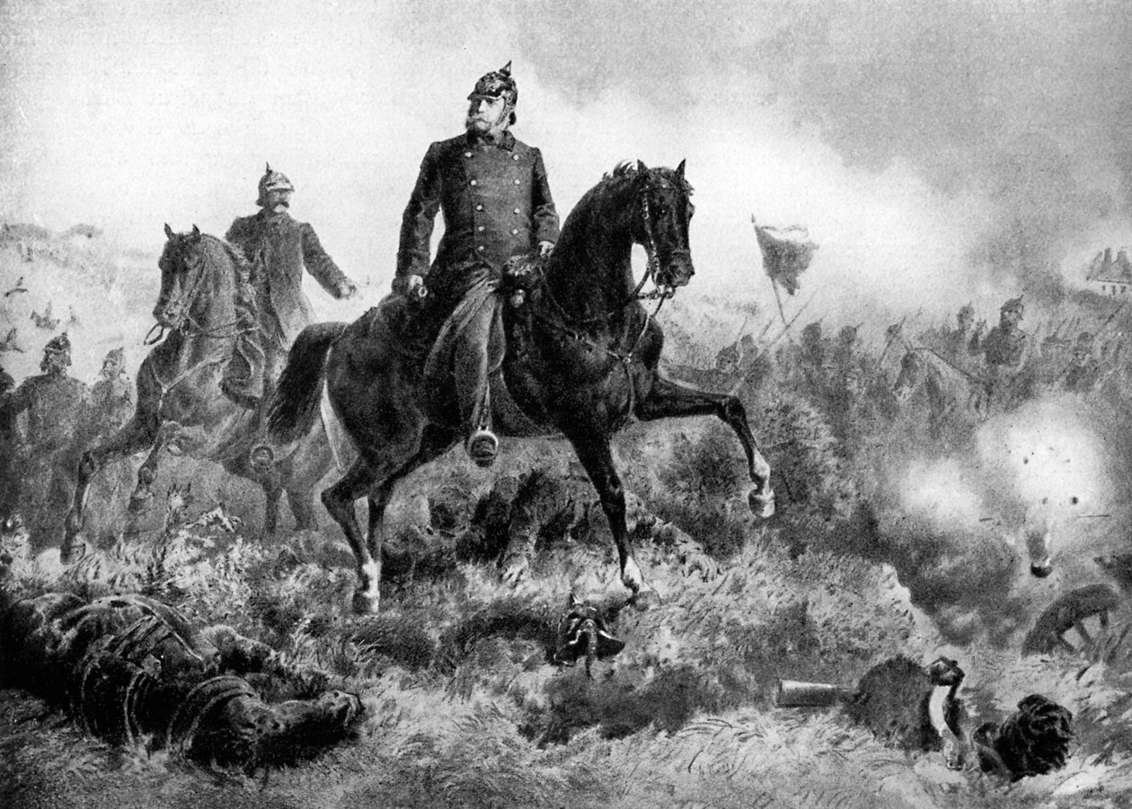 Guilherme I na batalha de Sadowa, 3 de julho de 1866, c1920 de Unbekannt