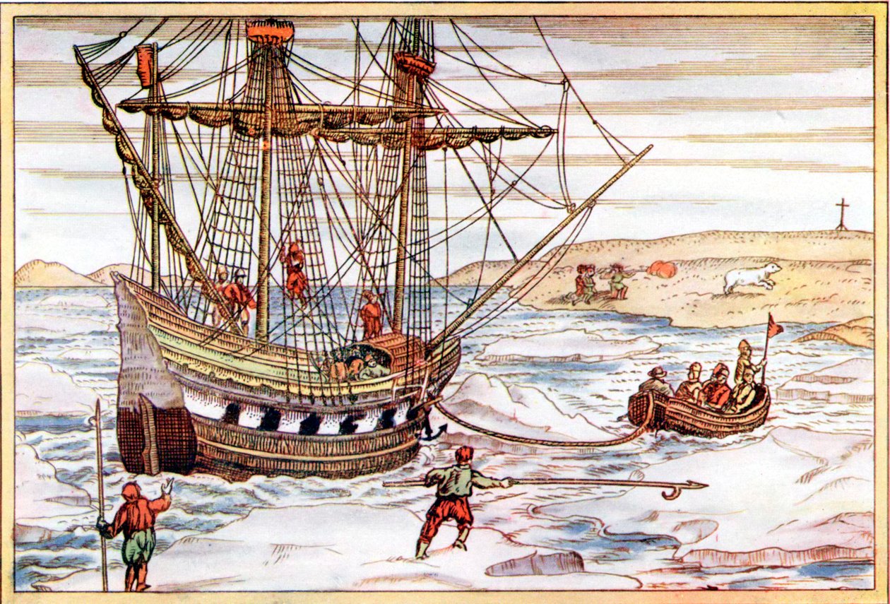 Willem Barents envia entre o gelo do Ártico, 1594-1597 de Unbekannt
