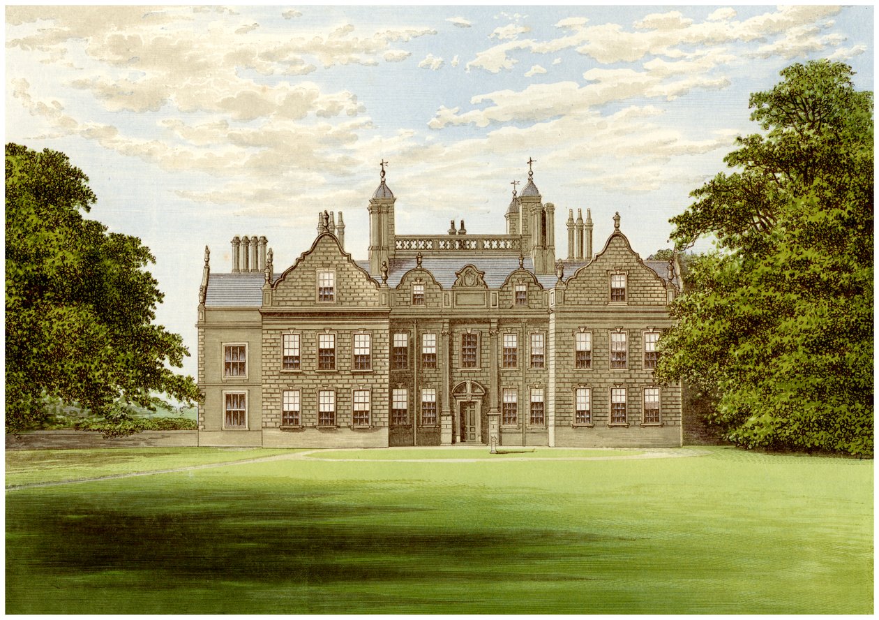 Willesley Hall, Derbyshire, casa do conde de Loudoun, c1880 de Unbekannt