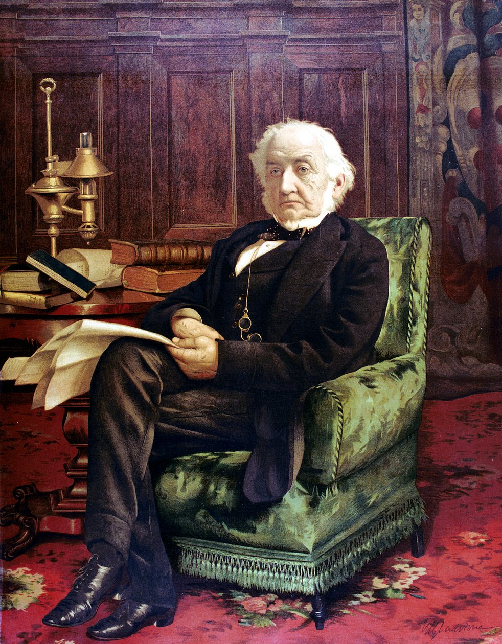 William Ewart Gladstone 1809-1898, estadista liberal britânico, c1890 de Unbekannt
