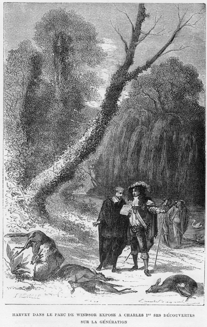 William Harvey, médico inglês, em Windsor Park, século XVII 1870 de Unbekannt