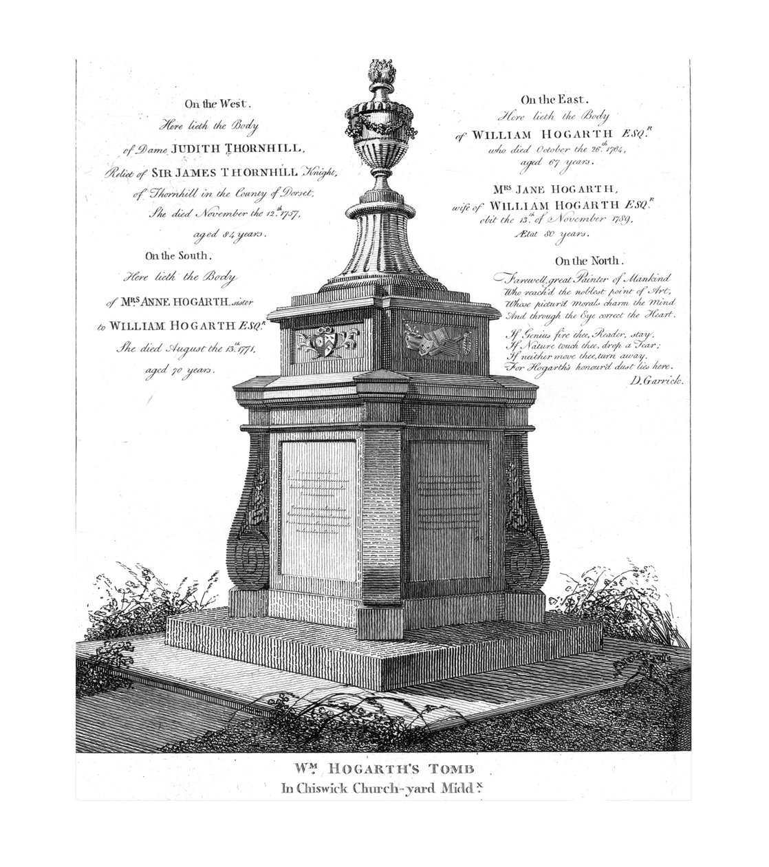 Túmulo de William Hogarths, c1793. de Unbekannt