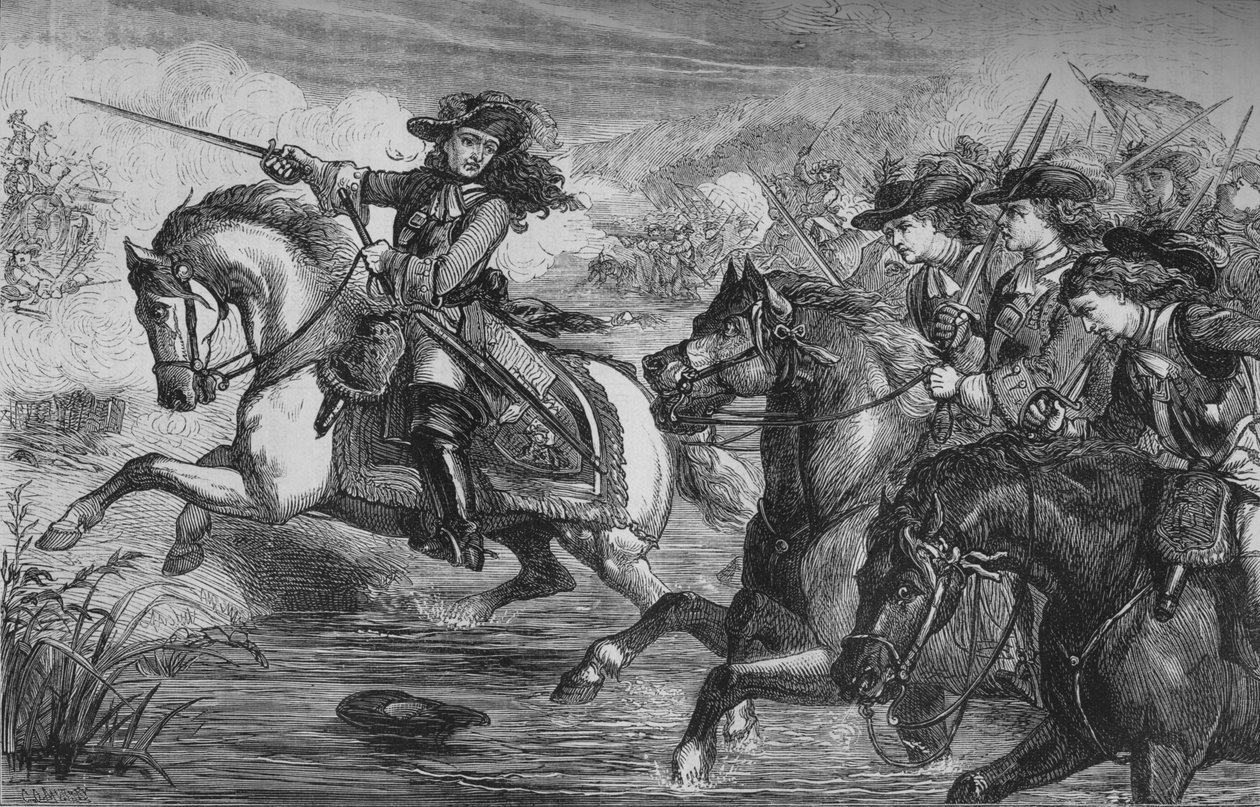 William III. No Boyne, 1690, c1880. de Unbekannt