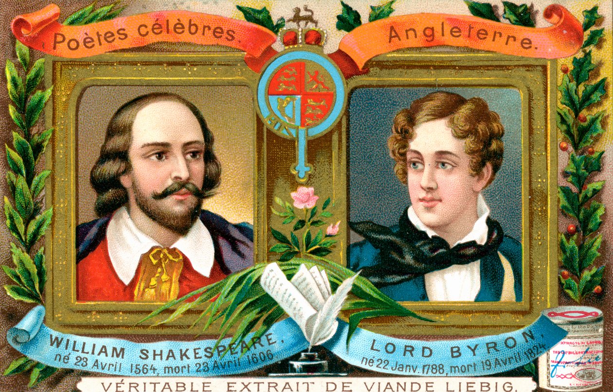 William Shakespeare e Lord Bryron, c1900 de Unbekannt