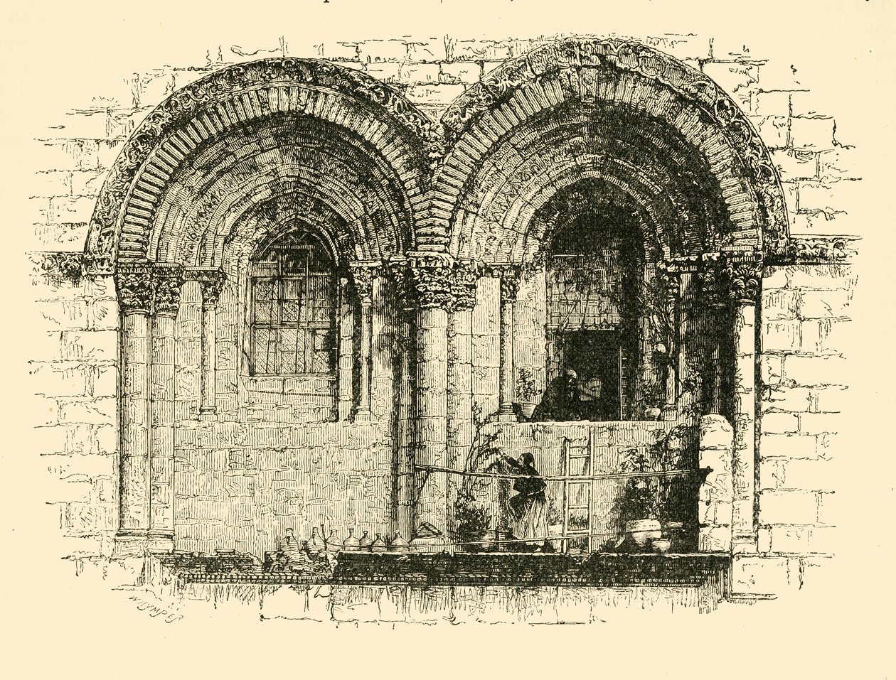 Janelas da Igreja do Santo Sepulcro, Jerusalém, 1890. de Unbekannt