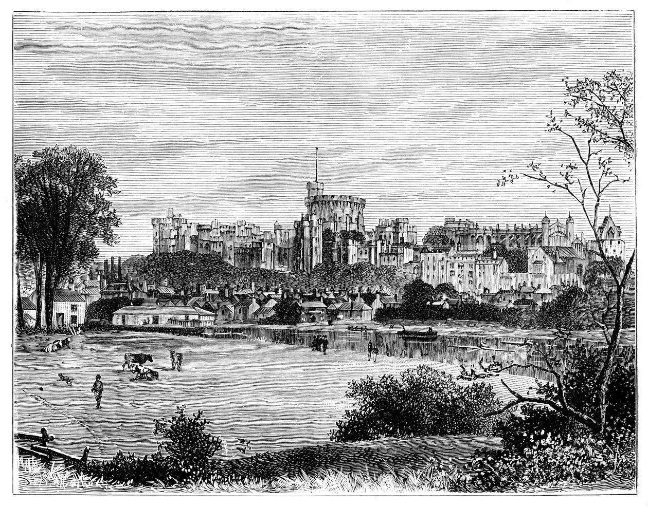 Castelo de Windsor de Brocas Meadows, c1888 de Unbekannt