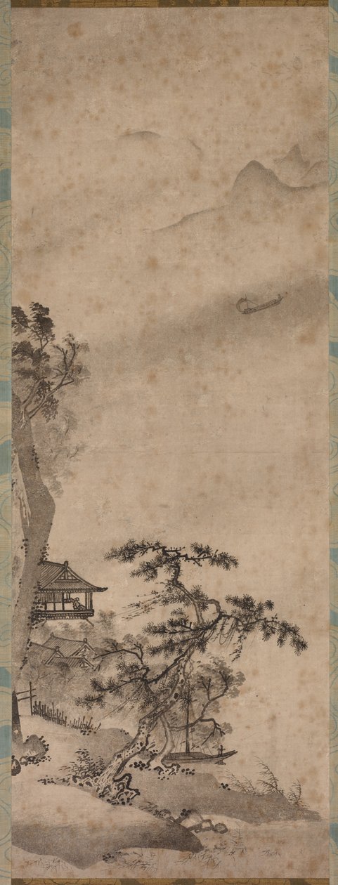 Windy Landscape with Sailboat, meados dos anos 1400. de Unbekannt
