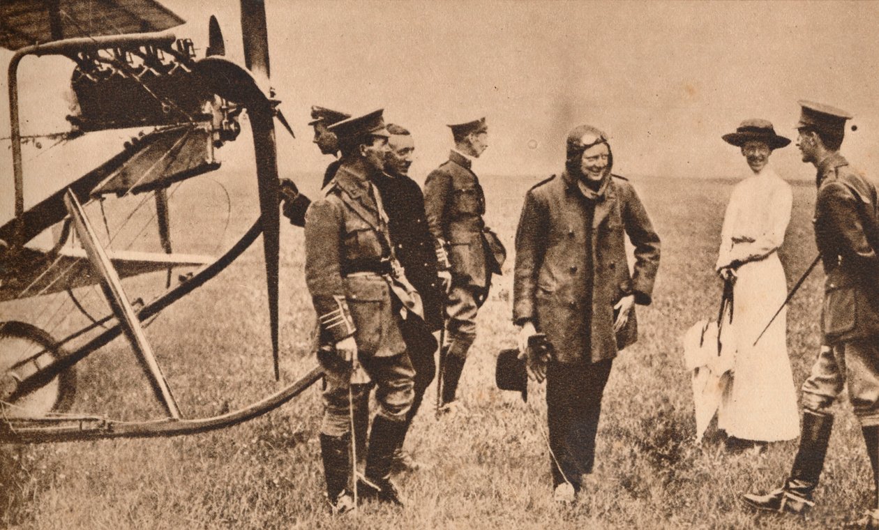 Winston Churchill depois de fazer uma viagem aérea, c1914 1935 de Unbekannt
