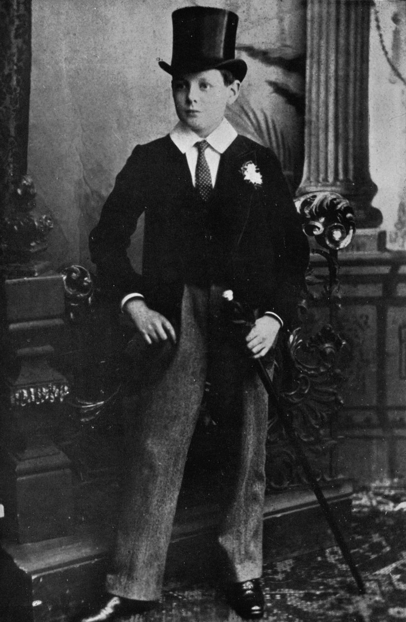 Winston Churchill como um estudante de Harrow em 1889, 1945 de Unbekannt