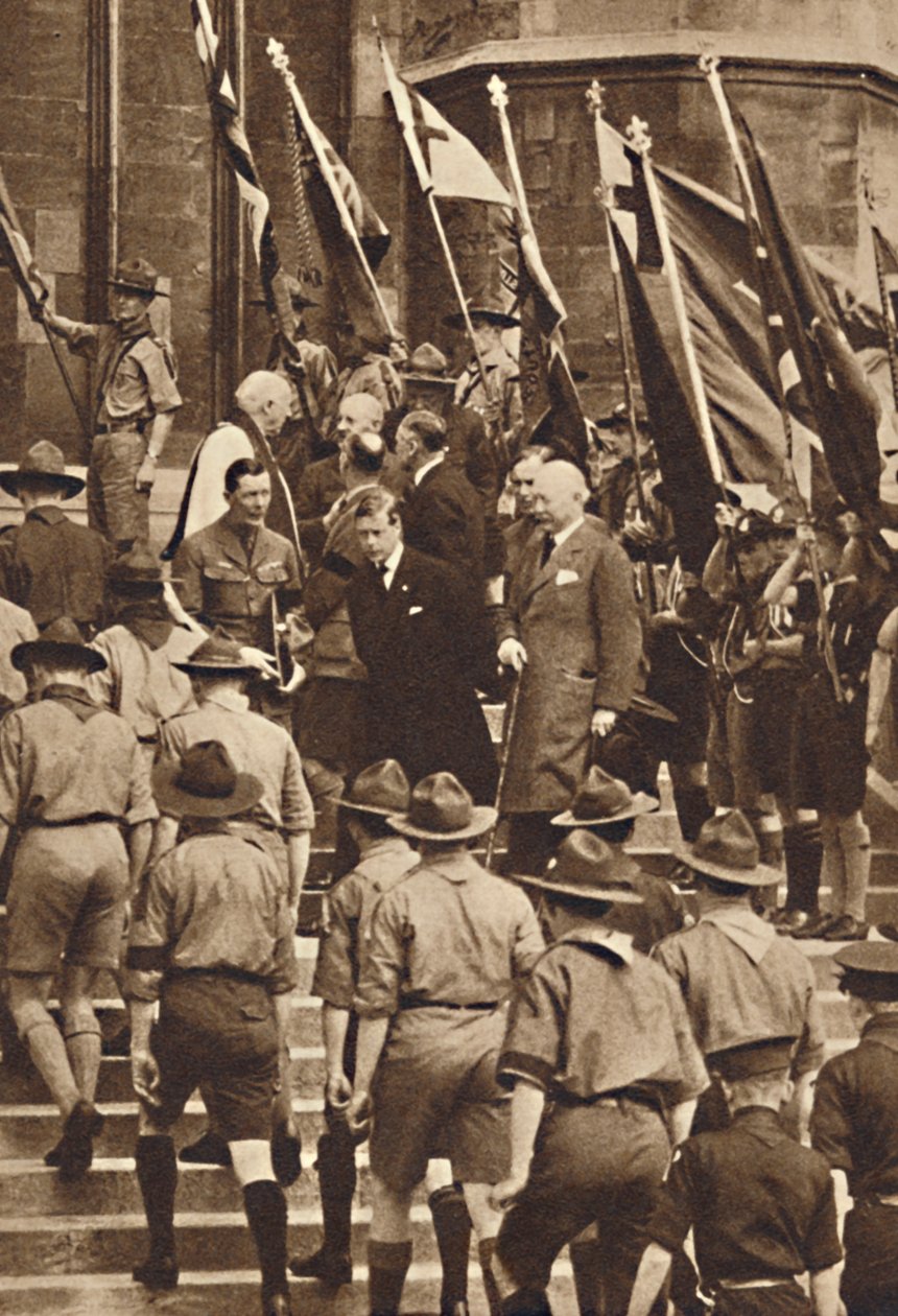 Com escoteiros em Windsor, 1937 de Unbekannt