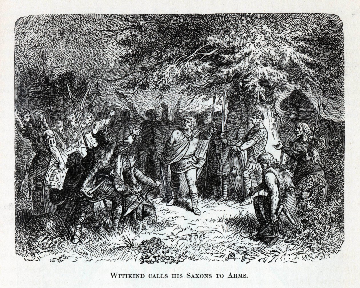Wittekind chama seus saxões para armas, 1882 de Unbekannt