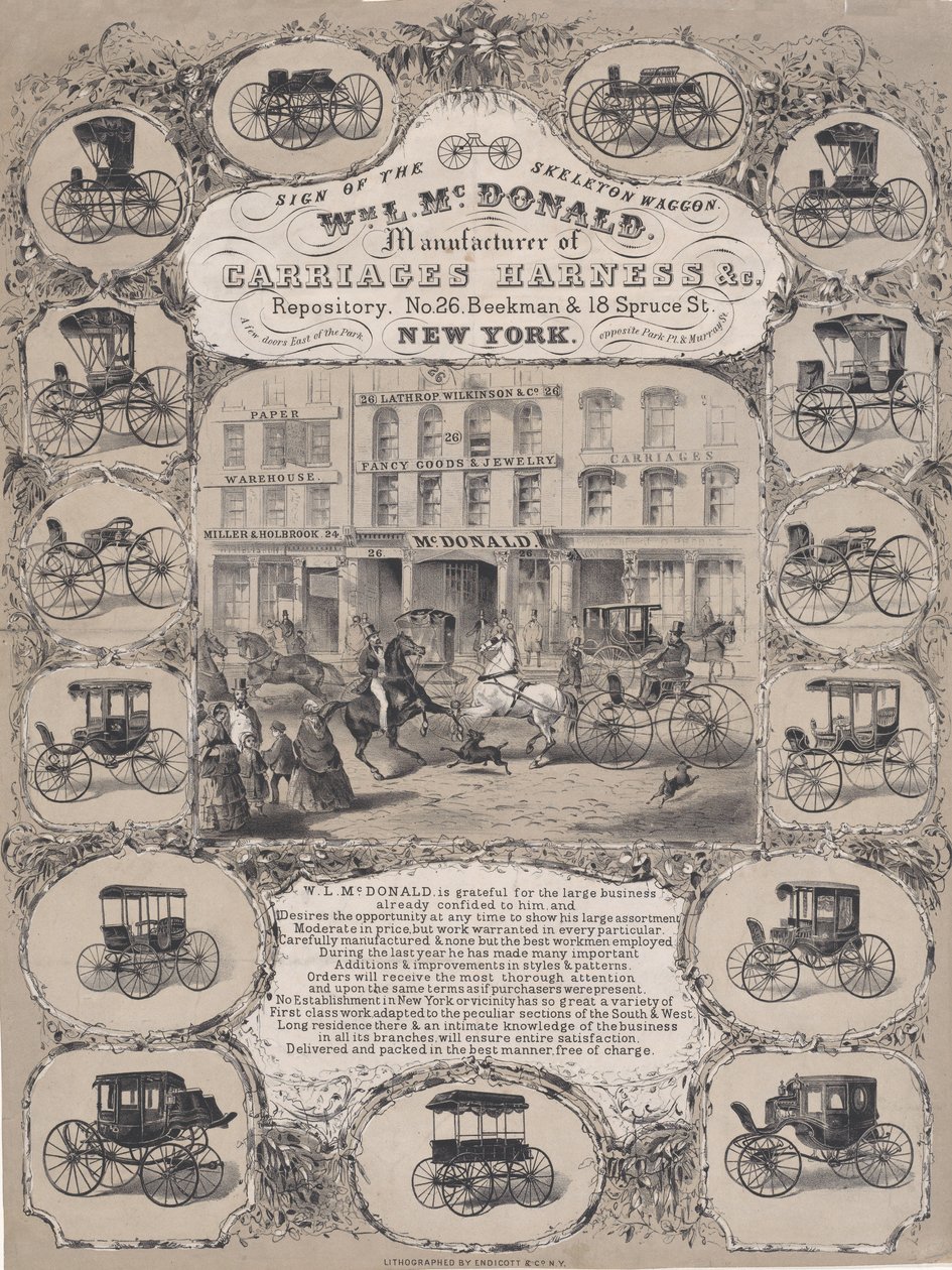 Wm. L. McDonald, Manufacturers of Carriage Harness & Co. Repository, No. 26 Beekman & 1..., 1852-86. de Unbekannt