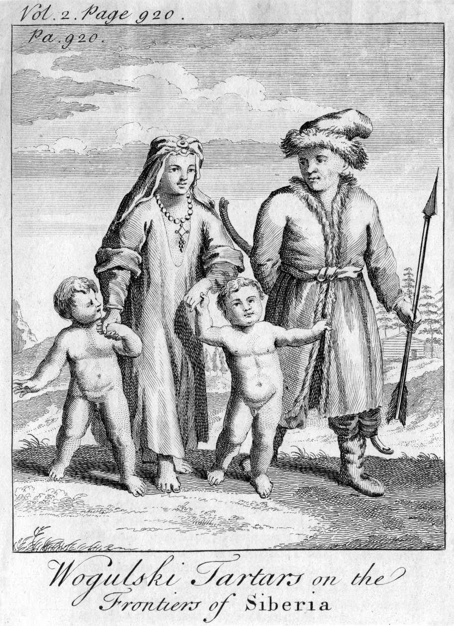 Tártaros de Wogulski nas fronteiras da Sibéria, c1740 de Unbekannt