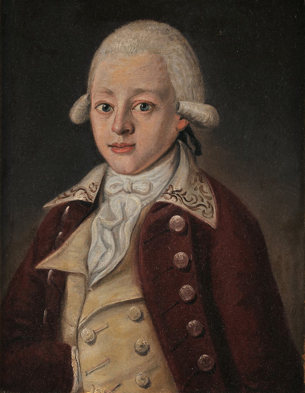 Wolfgang Amadeus Mozart 1756-1791, ca 1770 de Unbekannt