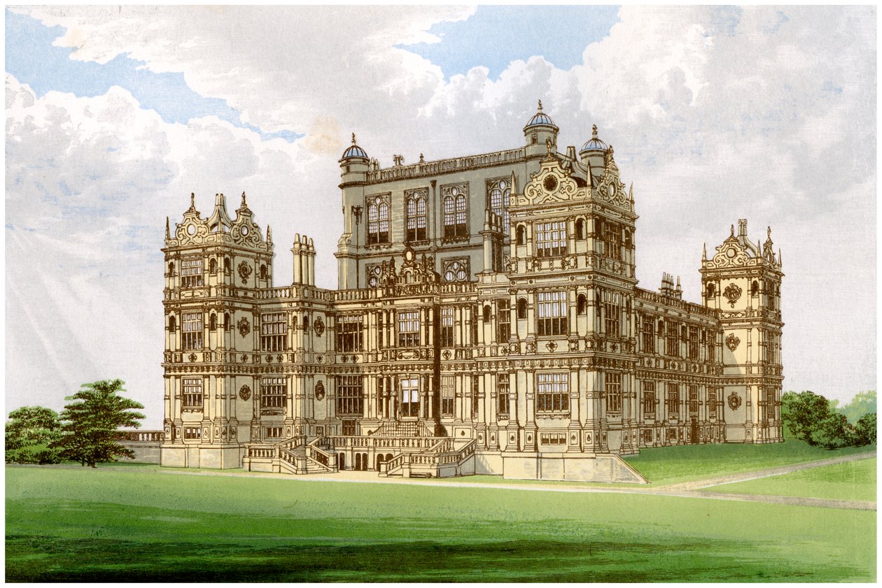 Wollaton Hall, Nottingham, Nottinghamshire, casa de Lord Middleton, c1880 de Unbekannt