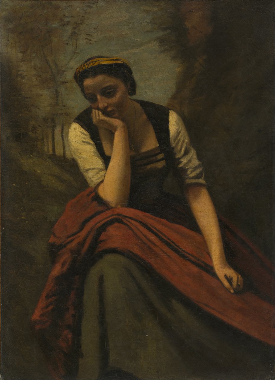 Mulher meditando, depois de 1868. de Unbekannt