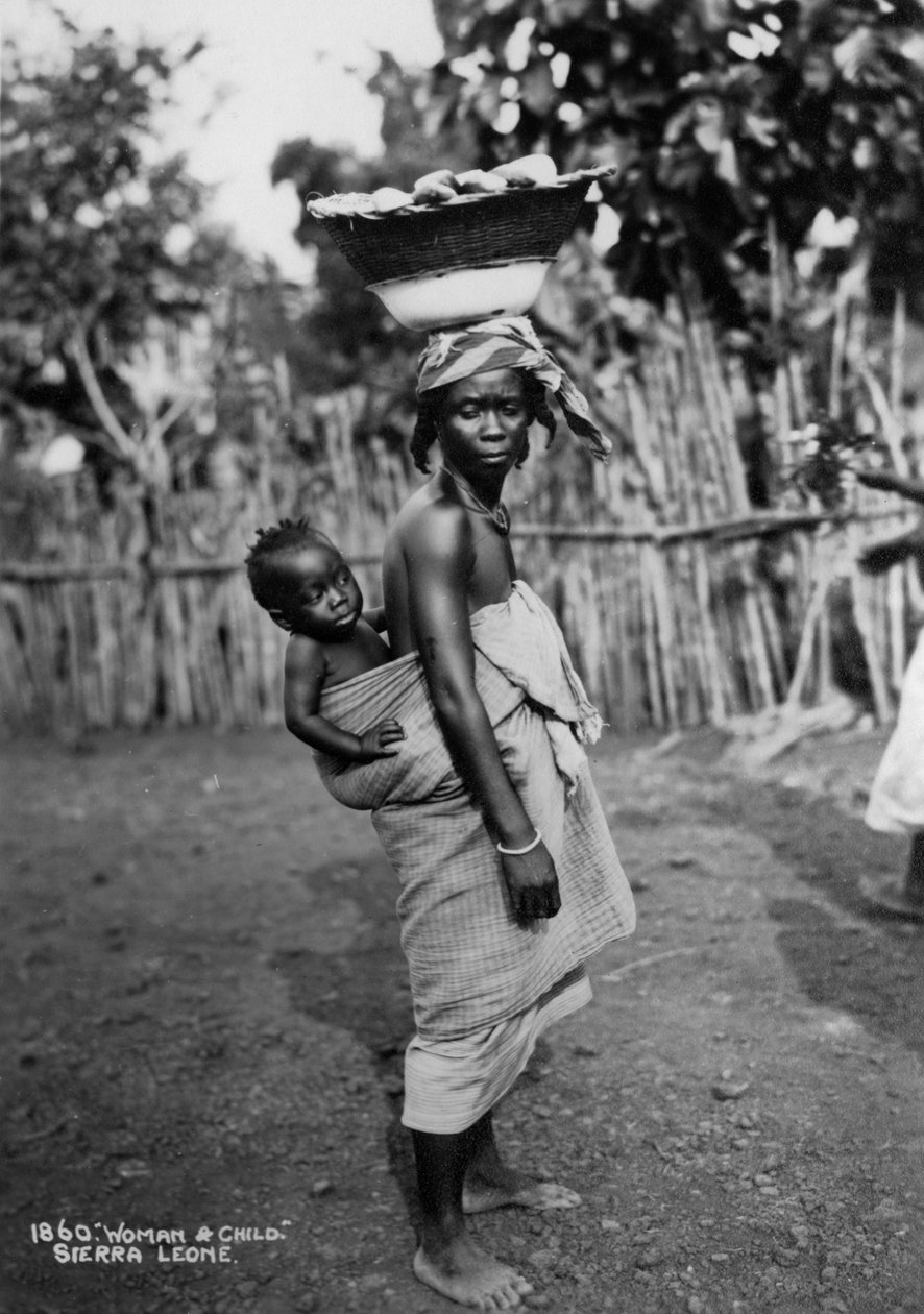 Mulher e criança, Serra Leoa, século XX de Unbekannt