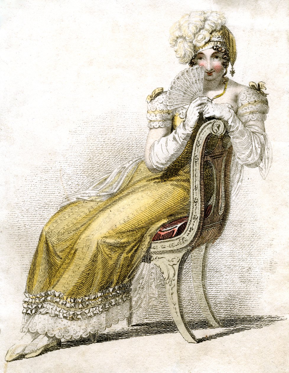 Mulher com um ventilador, c1750-1850 de Unbekannt