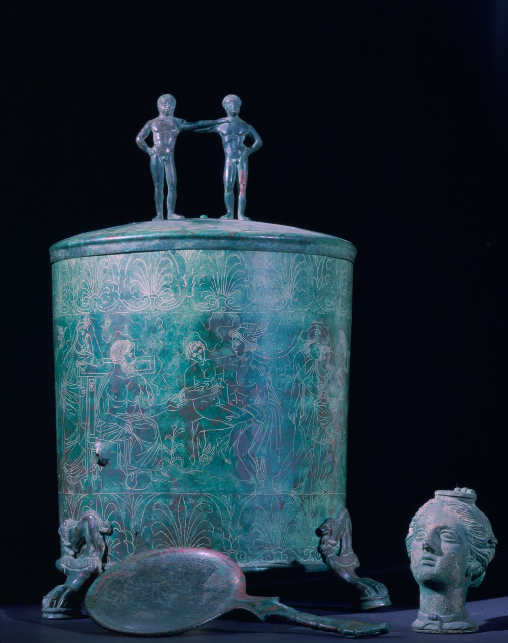 Cista de óleo de perfume de bronze para mulher, período helenístico, século III aC de Unbekannt
