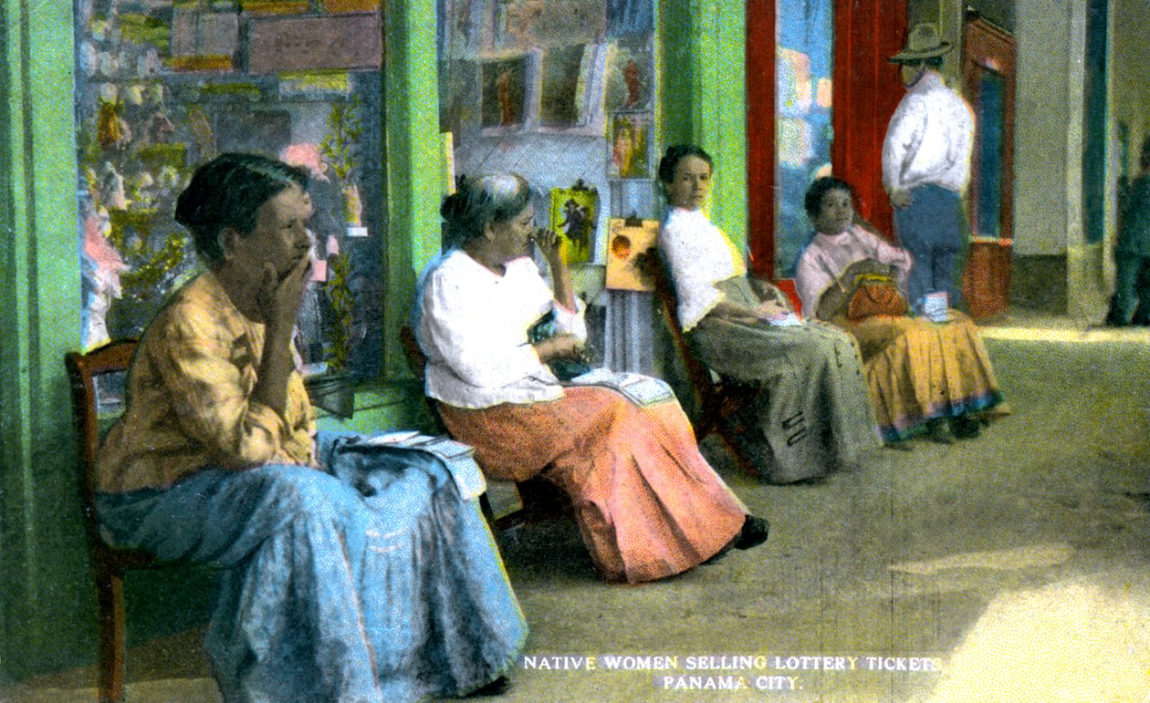 Mulheres que vendem bilhetes de loteria, Cidade do Panamá, Panamá, c1920s de Unbekannt