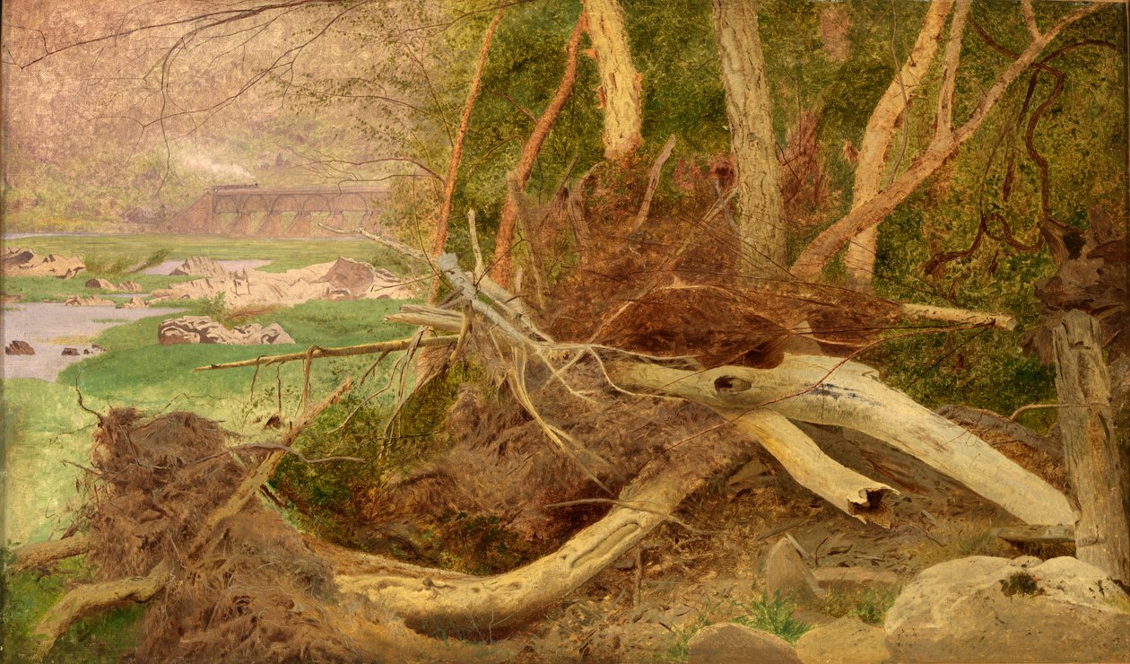 Paisagem arborizada com ponte, ca. 1860-1870. de Unbekannt
