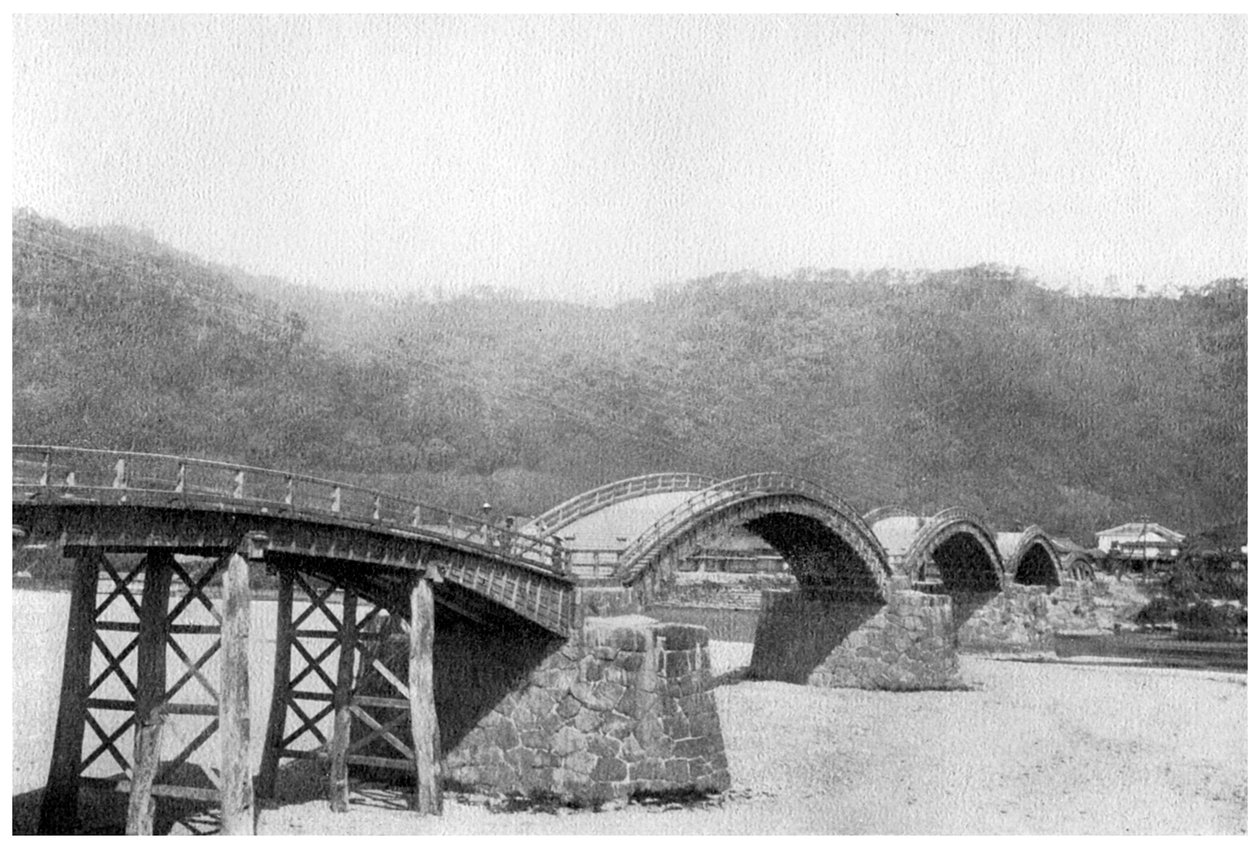 Ponte de madeira em Iwakuni, Japão, 1904 de Unbekannt