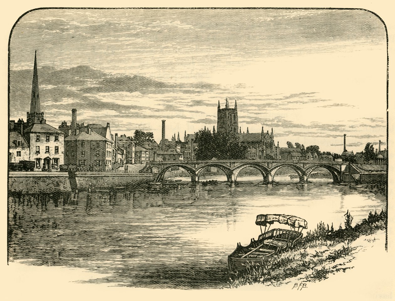 Worcester, da Ponte Ferroviária, 1898. de Unbekannt
