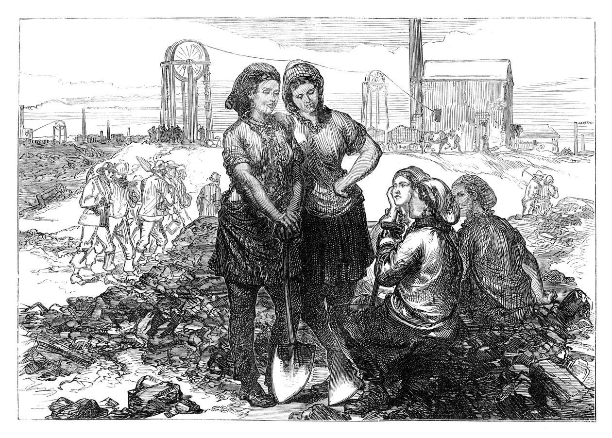Meninas do trabalho nas Wigan Collieries, final do século XIX de Unbekannt
