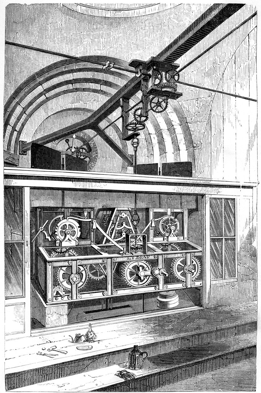 Trabalhando partes do relógio no Royal Exchange, Londres, 1866 de Unbekannt