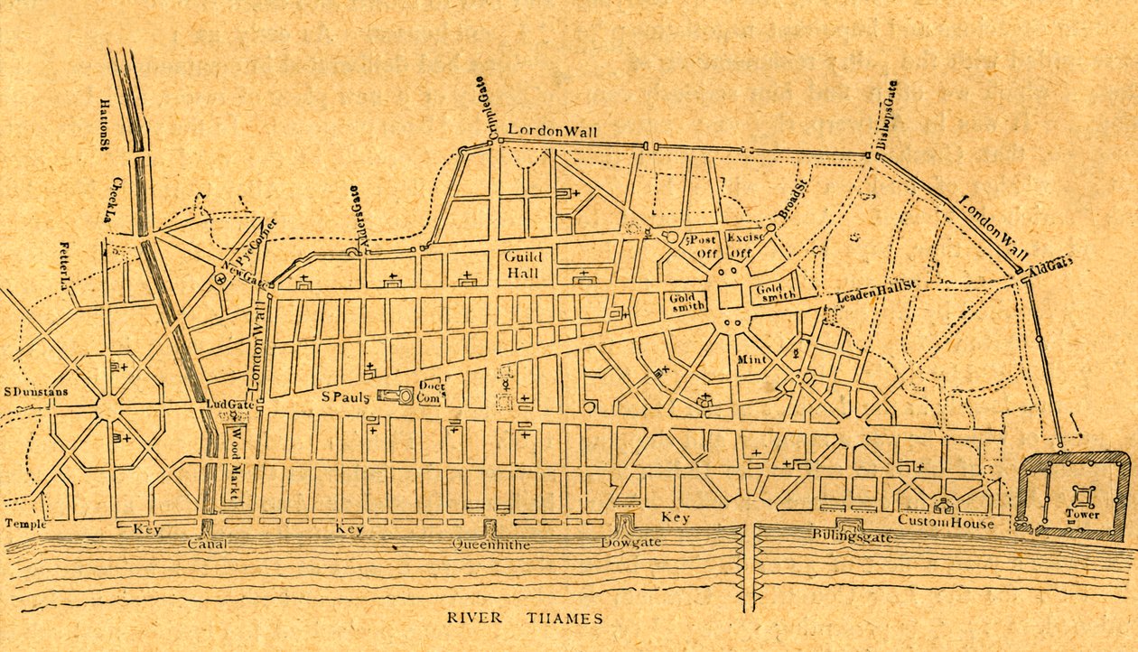 Plano de Wrens para a reconstrução de Londres, 1897. de Unbekannt