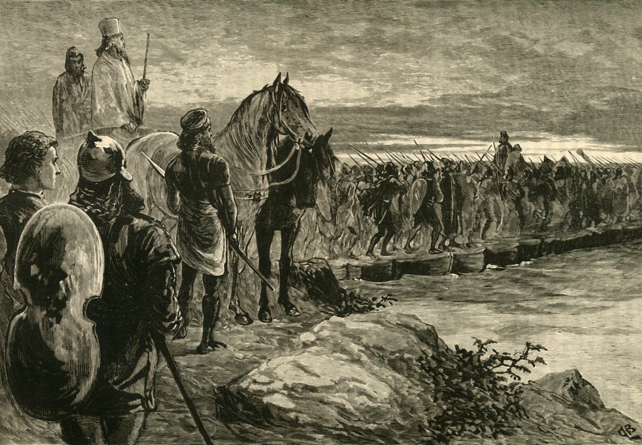 Xerxes Crossing The Hellespont, 1890. de Unbekannt