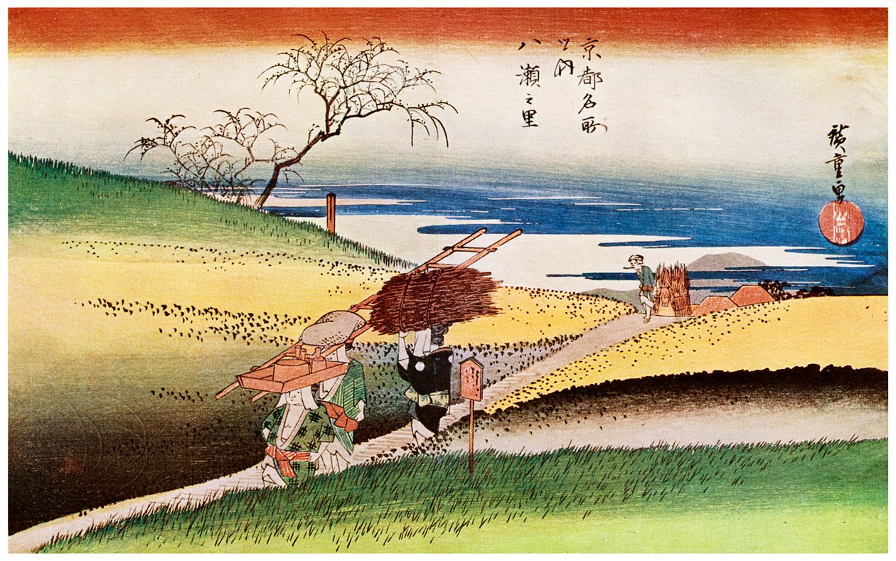 Yase No Sato Camponeses indo para casa em Yase, c1833-1834 1925 de Unbekannt