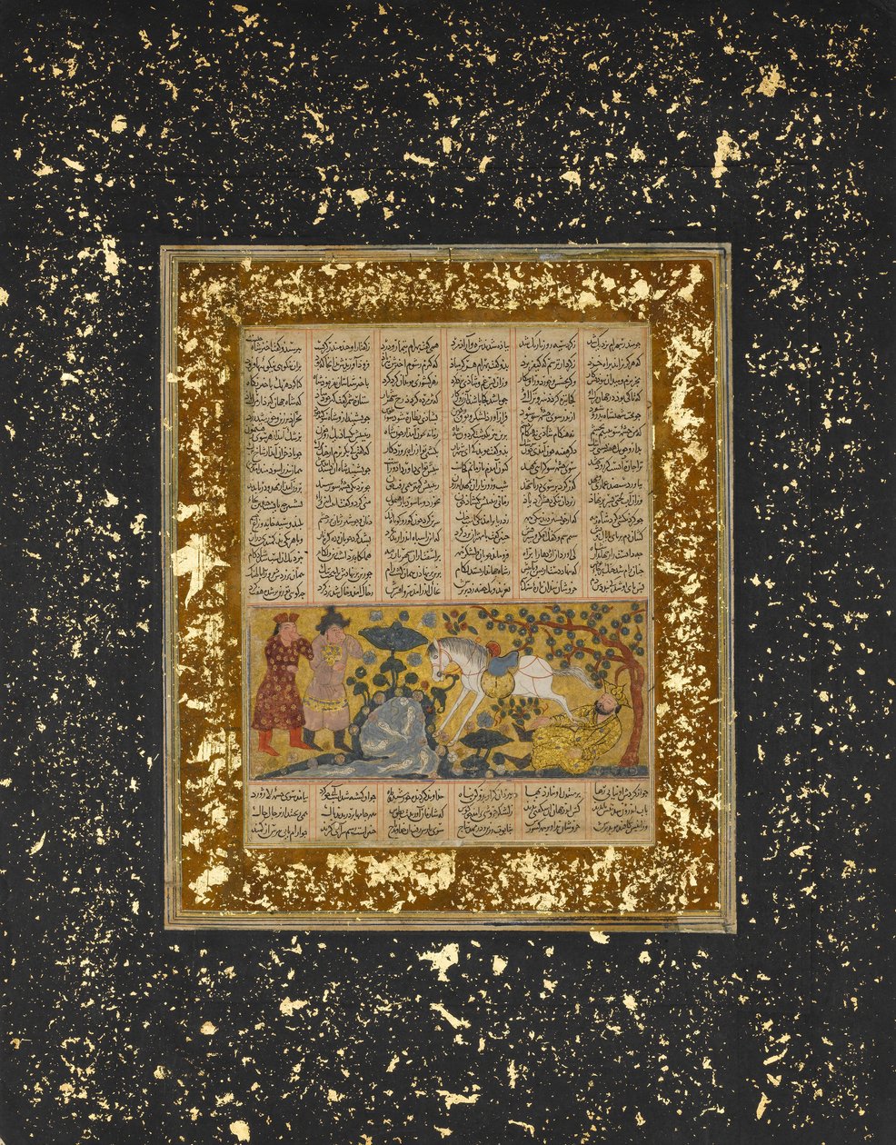 Yazdegird I Kicked to Death by the Water Horse, Folio from a Shahnama..., ca. 1300-30. de Unbekannt