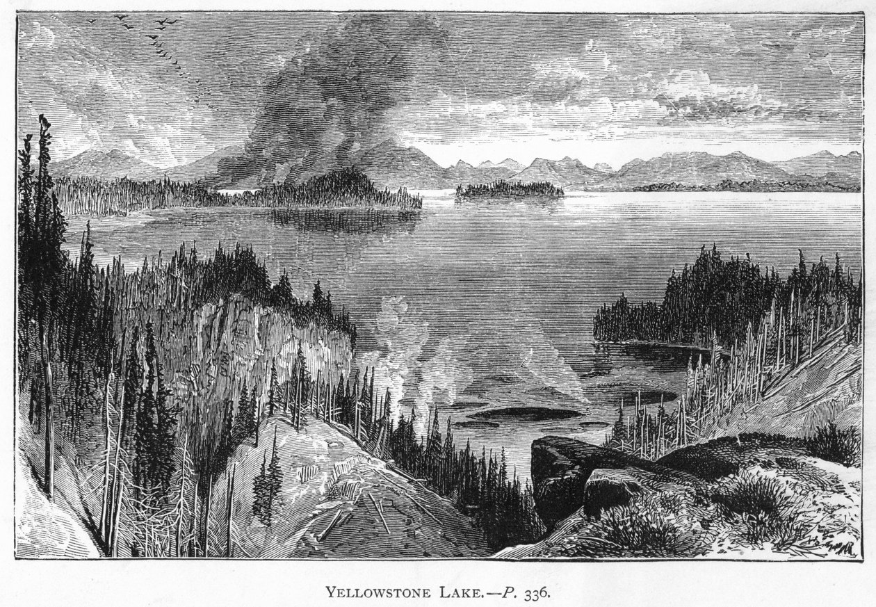 Lago Yellowstone, século XIX de Unbekannt
