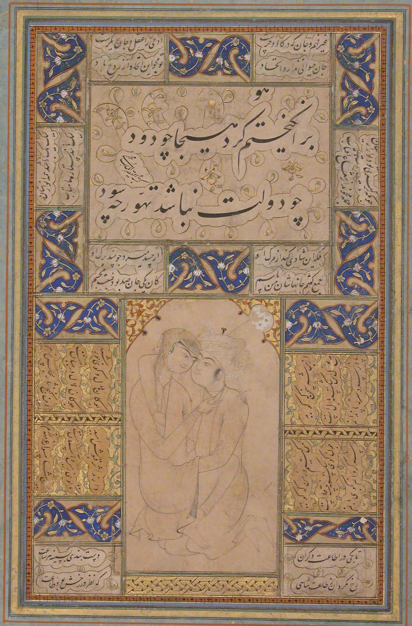 Young Lovers Embracing, século XVI. de Unbekannt