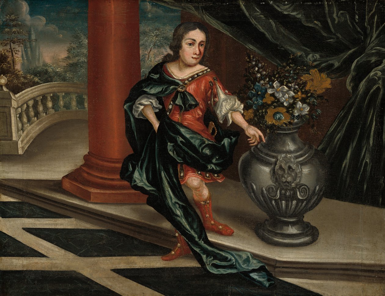 Jovem em um terraço, c. 1730. de Unbekannt
