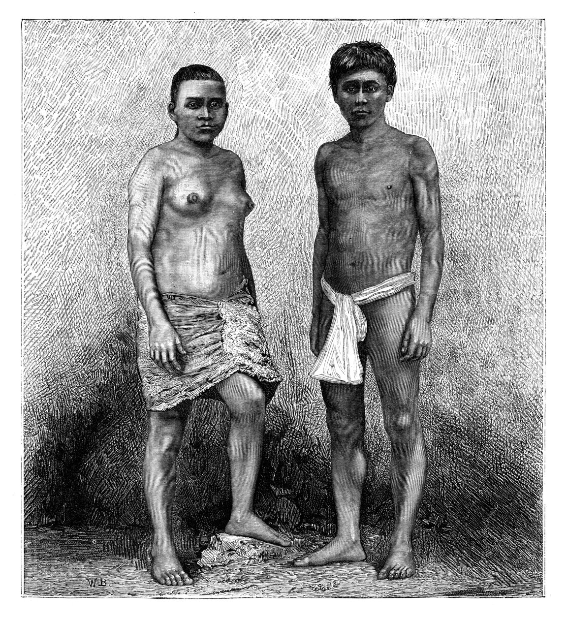 Jovens índios Talamancas, América Central, c1890 de Unbekannt