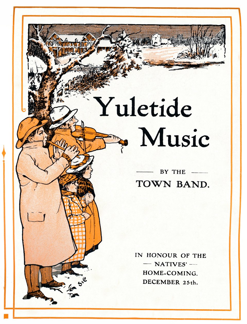 Música de Natal pela banda da cidade, 1910 de Unbekannt