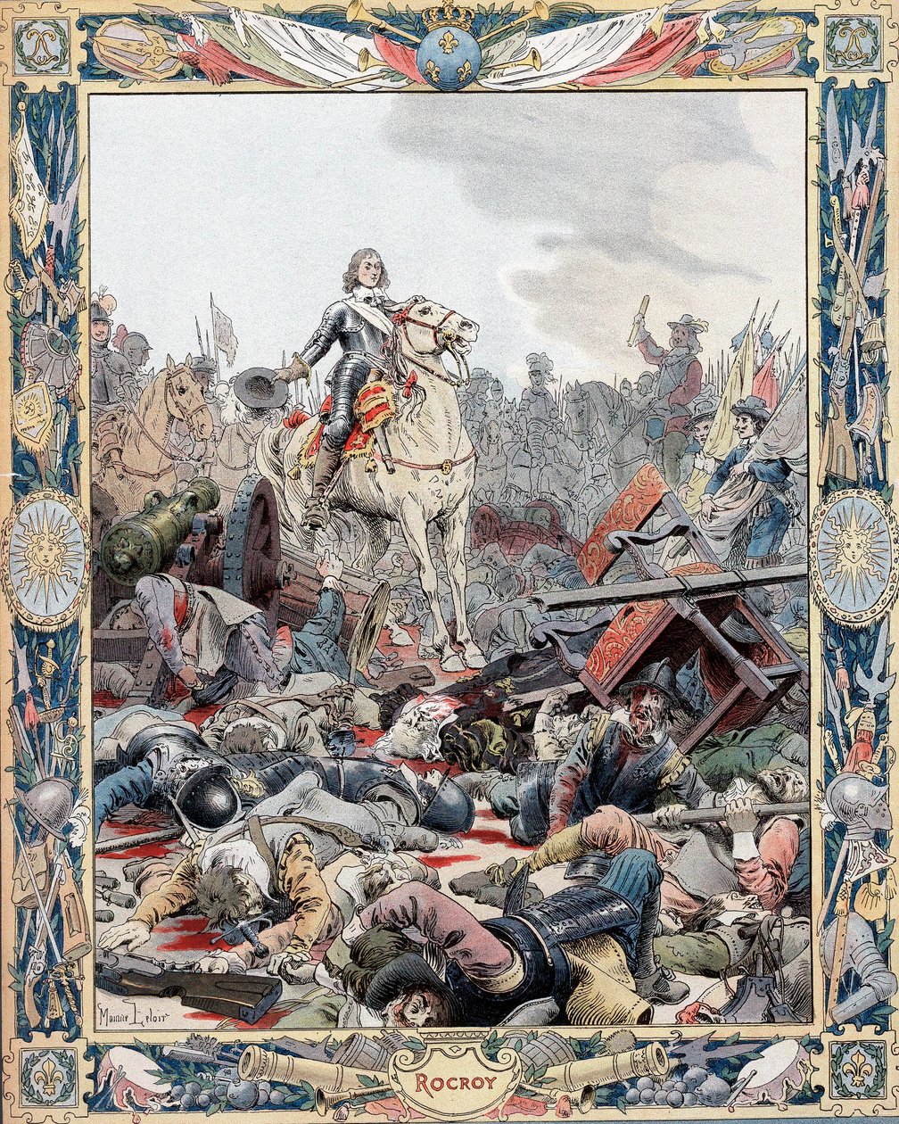 duc dEnghien liderando a vitória francesa sobre a Espanha, Guerra dos Trinta Anos, 1643 c1880 de Unbekannt