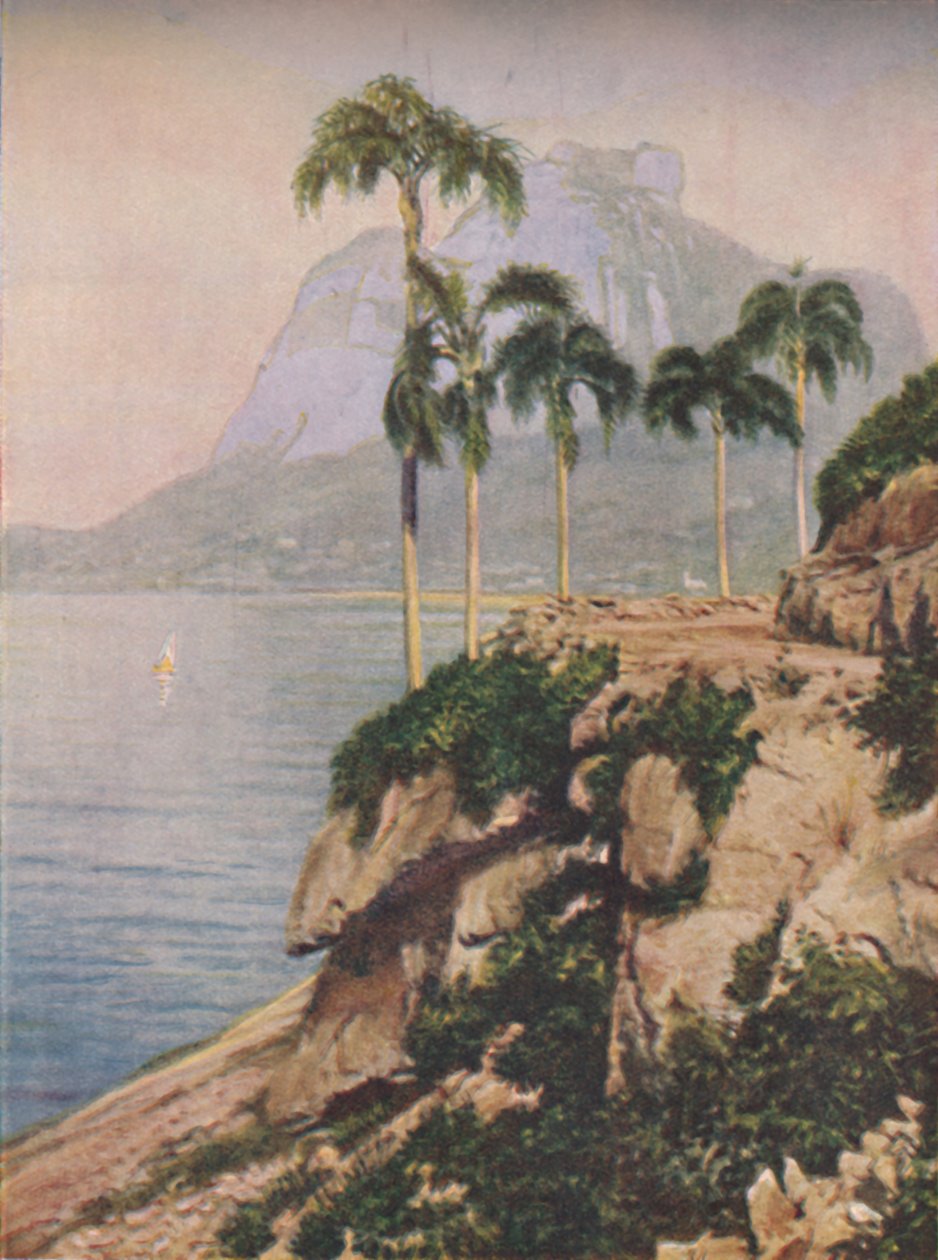 a colina da Gávea - Vistas que encantam os olhos ao longo da costa sinuosa do Rio de Janeiro, c1935 de Unbekannt