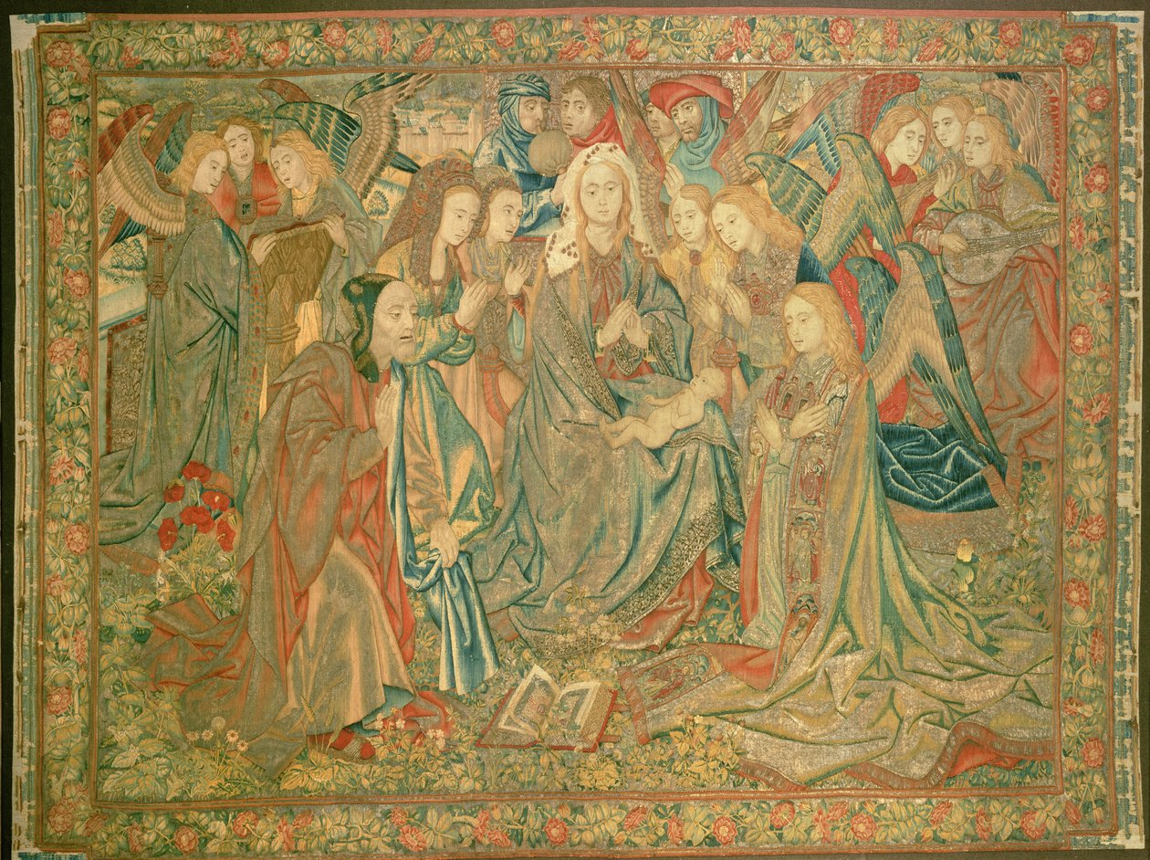 Adoração do Menino Jesus (Tapeçaria) de Unbekannt Unbekannt