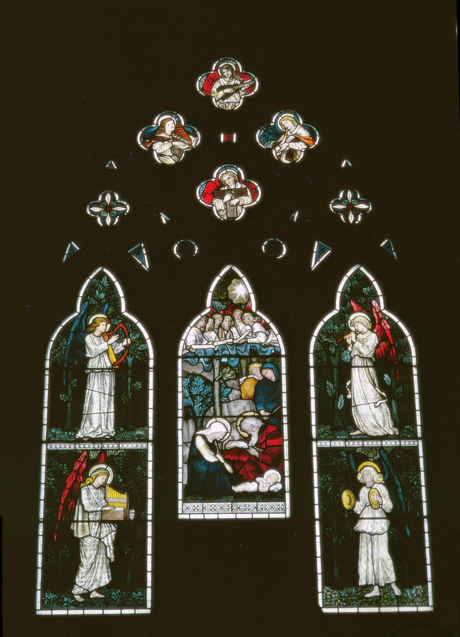 Anjos e a Natividade por Sir Edward Burne-Jones (1833-98) de Unbekannt Unbekannt
