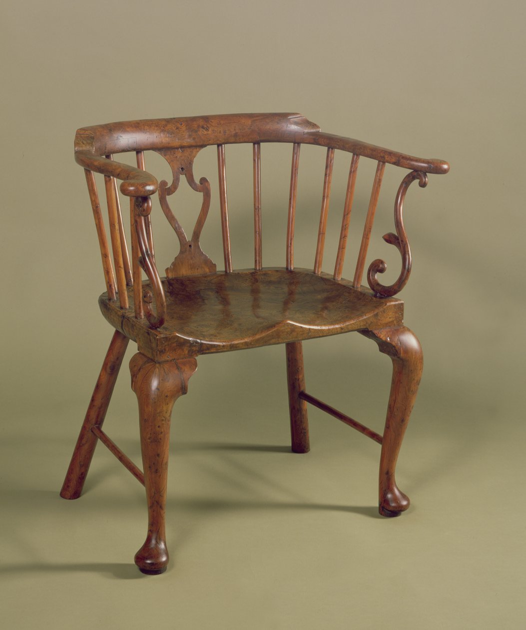 Cadeira de Windsor Burr yew e elmwood, c.1760 de Unbekannt Unbekannt