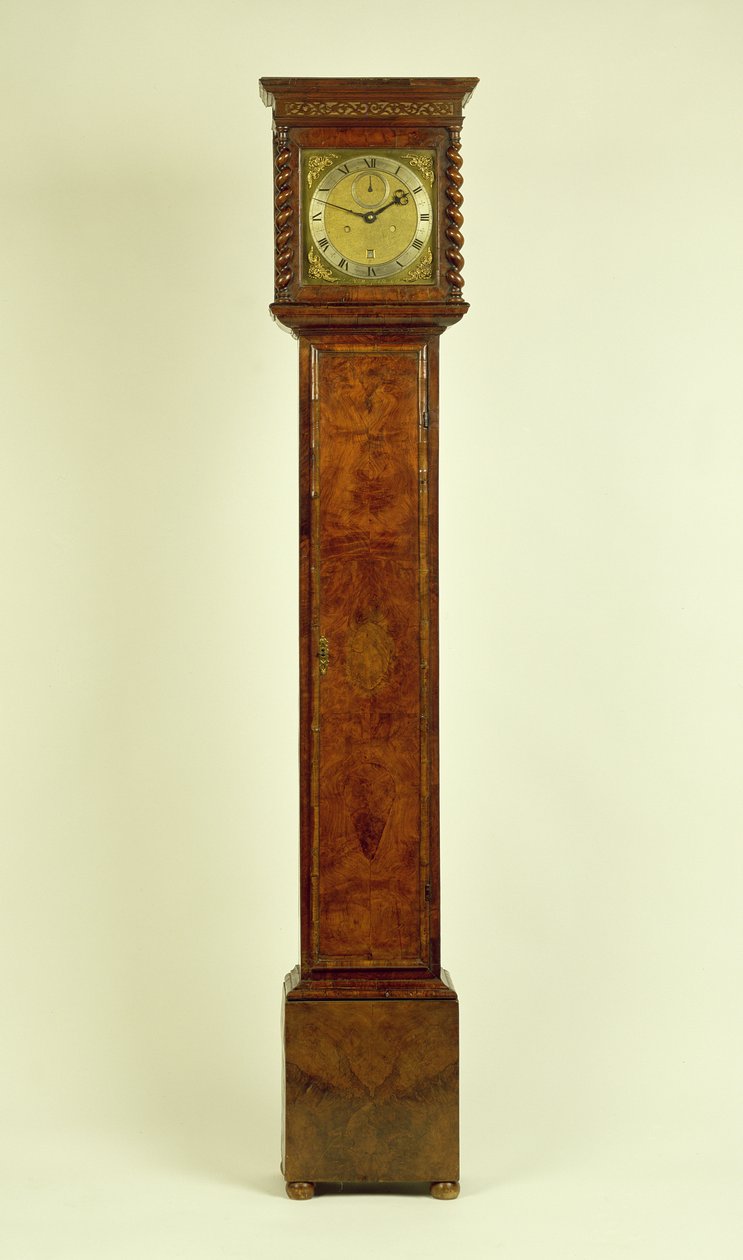 Relógio antigo em nogueira Charles II, de Charles Gretton (fl.1672-1733) de Unbekannt Unbekannt